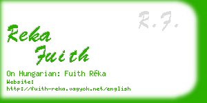 reka fuith business card