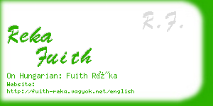 reka fuith business card